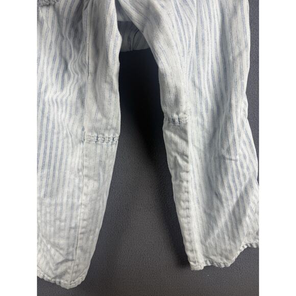 Faherty Topsail Overalls Railroad Stripes Blue White Jumpsuit Size Small - Picture 7 of 12